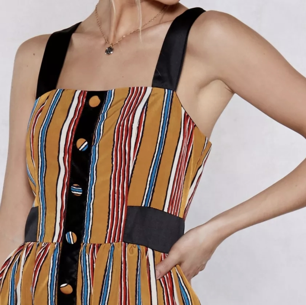 NASTY GAL Stripe On Cue Summer Resort Vacation Maxi Dress, Size US 4 - Picture 2 of 15